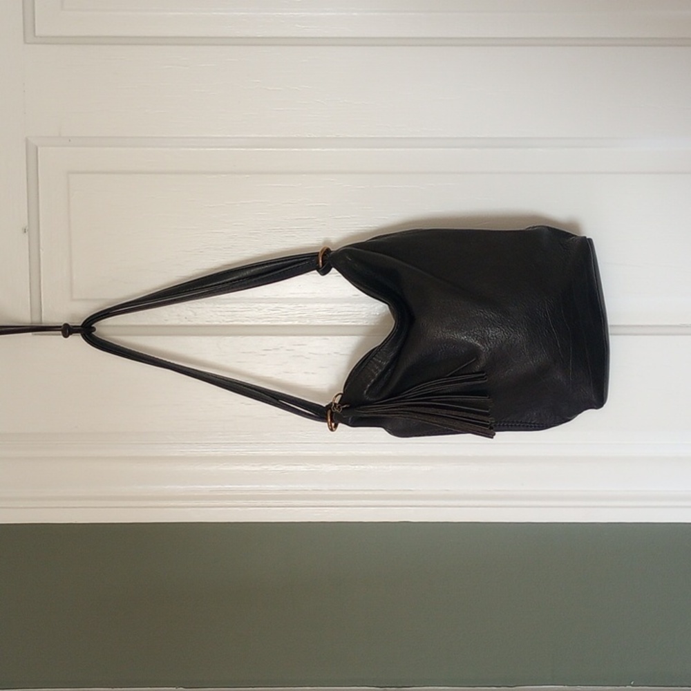 Hobo International Blaze Pebbled Black Leather Bucket Backpack